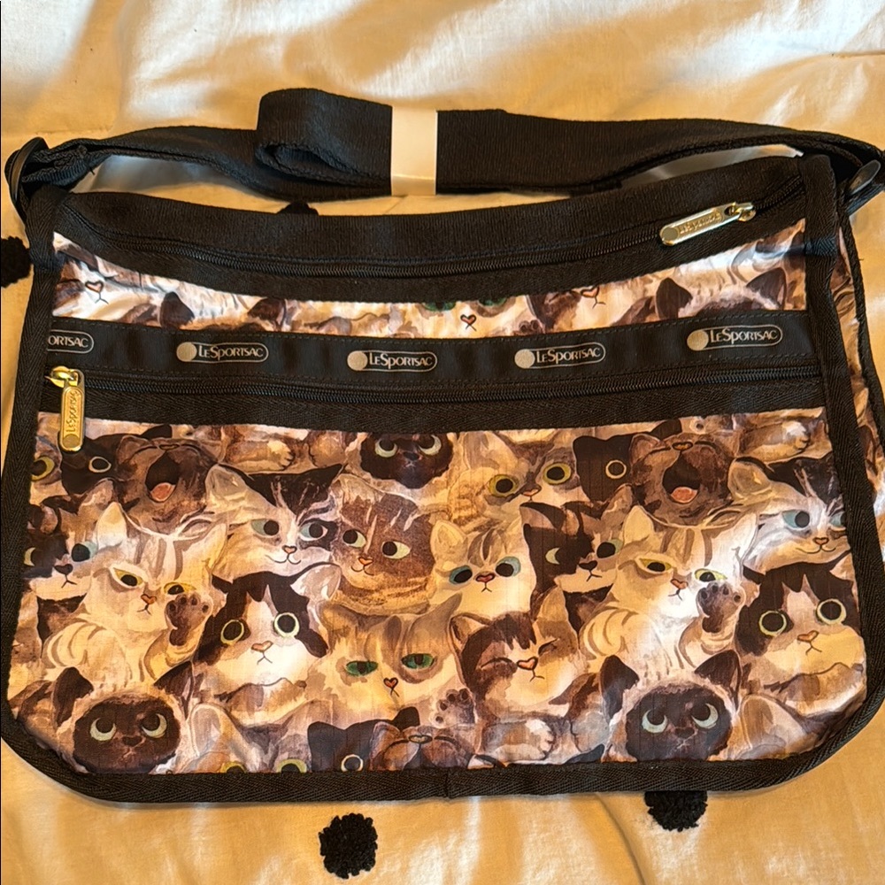 LeSportsac Cat Print Shoulder Bag
